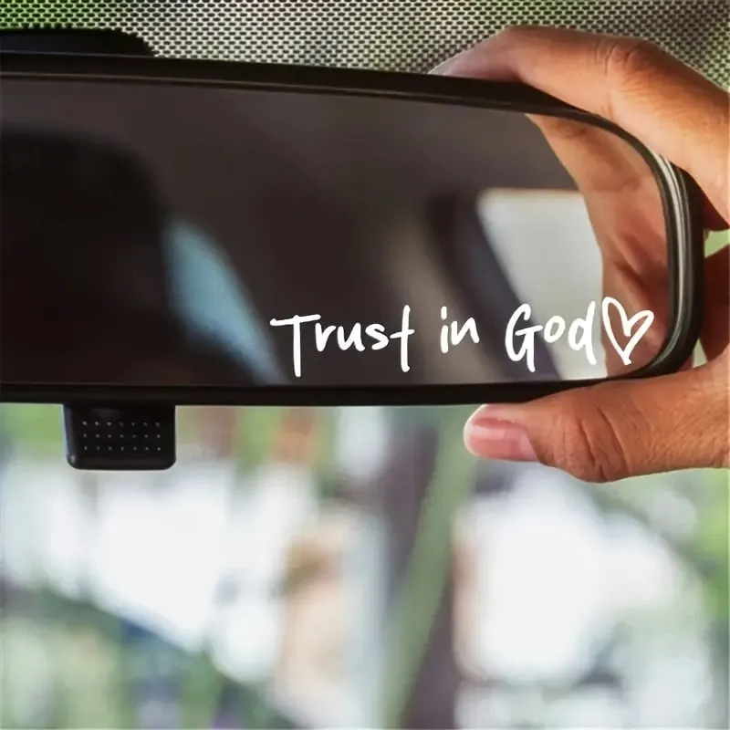 2pcs Trust in God Car Rearview Mirror Sticker. Car Rearview Mirror Decal. Inspirational Vinyl Sticker. Ideal Christian Gift