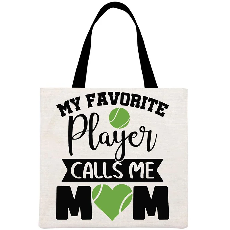My Favorite Player Calls Me Mom Tennis Printed Linen Bag-Annaletters