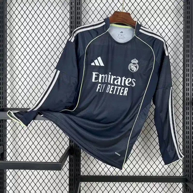 25/26 Real Madrid Long Sleeves Soccer Jersey Away