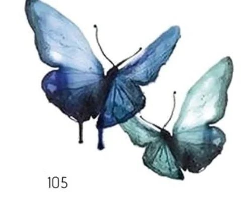 Temporary Tattoos Sticker for Women Body Art Tattoo Sticker 3D Butterfly Rose Flower Feather Tattoo Waterproof 6X6cm Gift