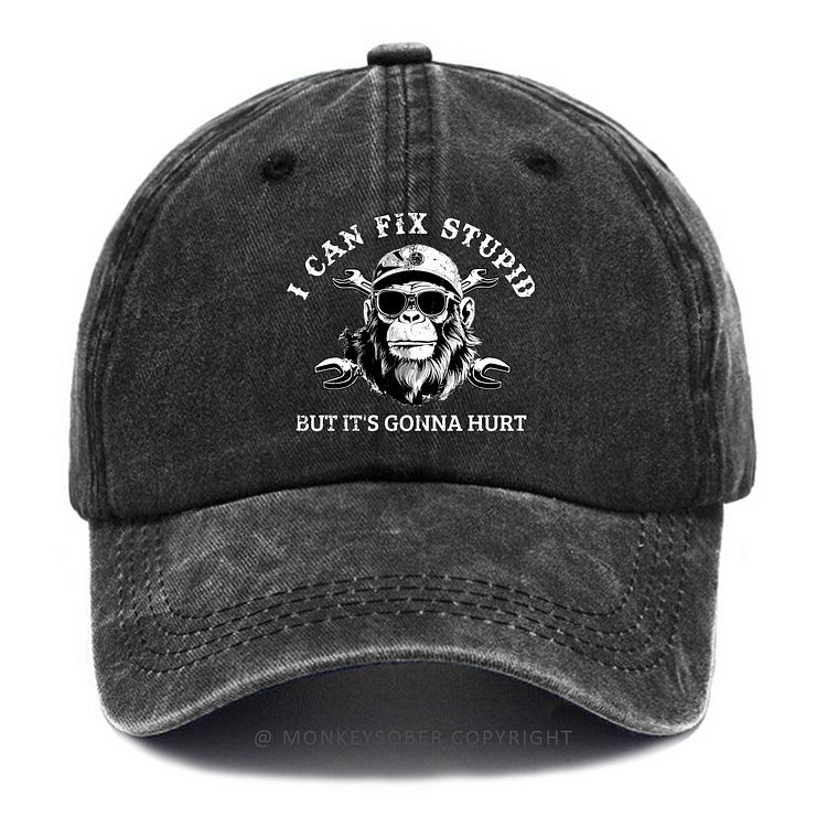 I Can Fix Stupid But It's Gonna Hurt Washed Baseball Caps