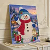 (30x40cm)DIY Pearl Painting Framed Snowman Handmade Pearl Material Art Kit Living Room Decor