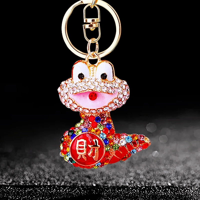 Cute Color Block Alloy Inlay Rhinestones Women’s Keychain