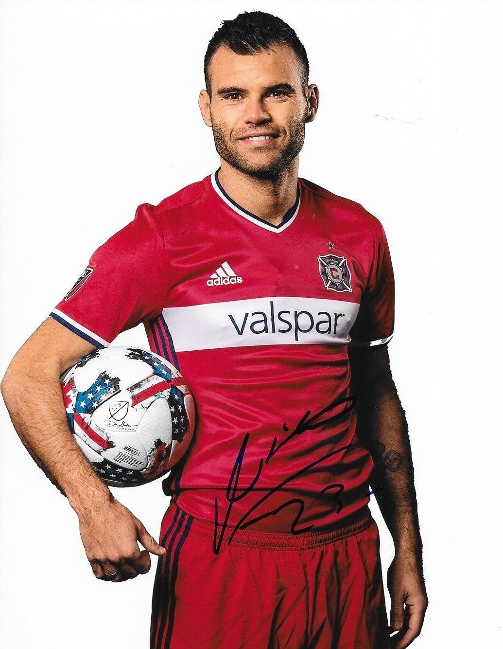 Nemanja Nikolic signed Chicago Fire MLS Soccer 8x10 Photo Poster painting autographed 4