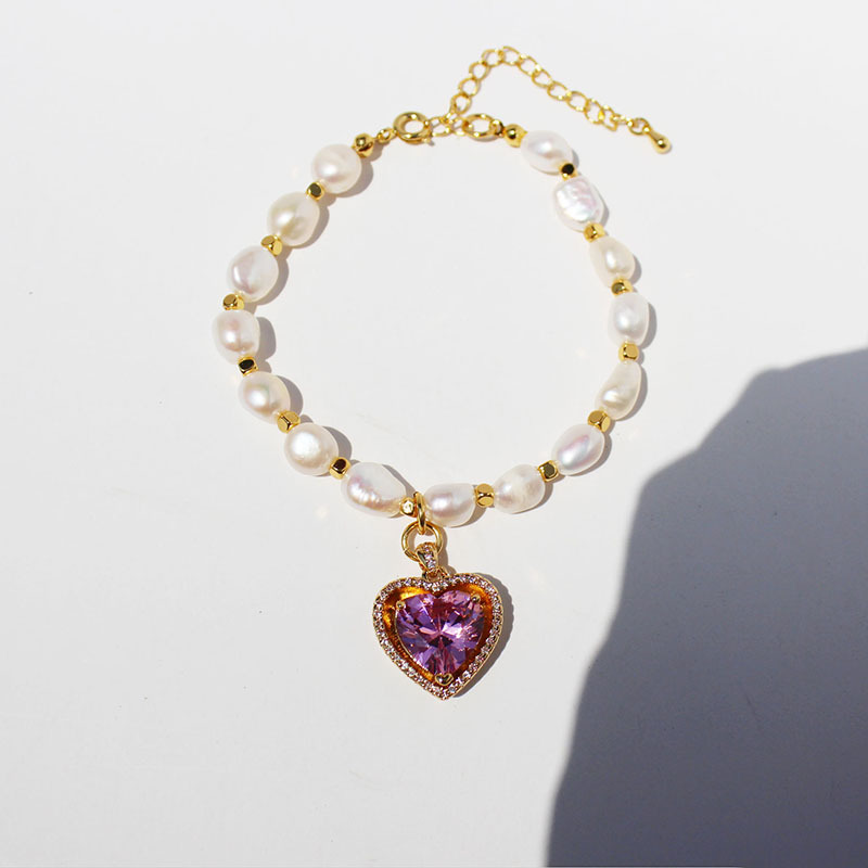 Rotimia Vintage Elegant Freshwater Pearl Love Necklace Bracelet