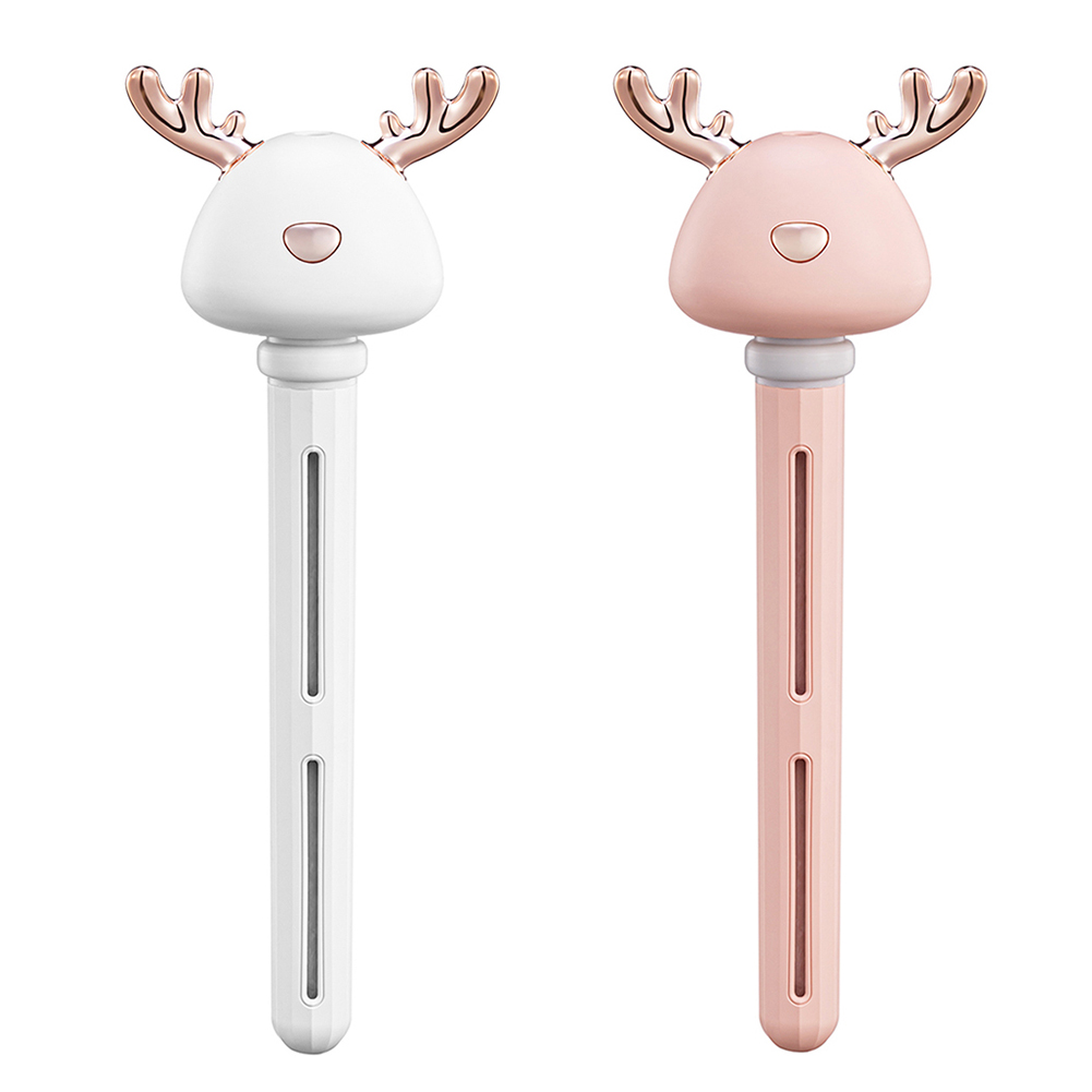 

Water Bottle Air Humidifier Cute Antler Adjustable Silent USB Mist Maker, Pink, 501 Original