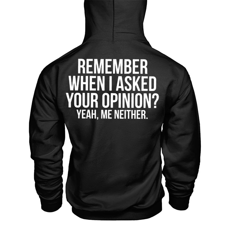Vikings Remember When I Asked Your Opinion? Printed Men's Hoodie WOLVES