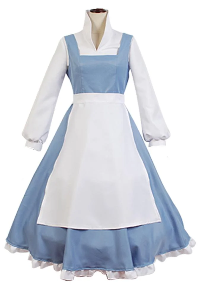 Beauty And Beast The Maid Gown Apron Dress Outfit Cosplay Costume