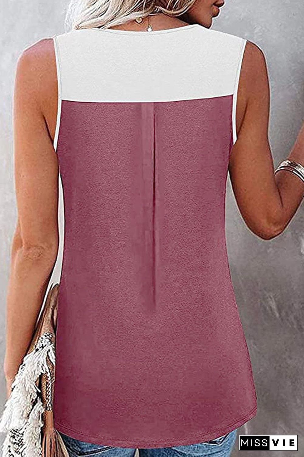 Fashion Casual Solid Split Joint V Neck Tops(7 colors)