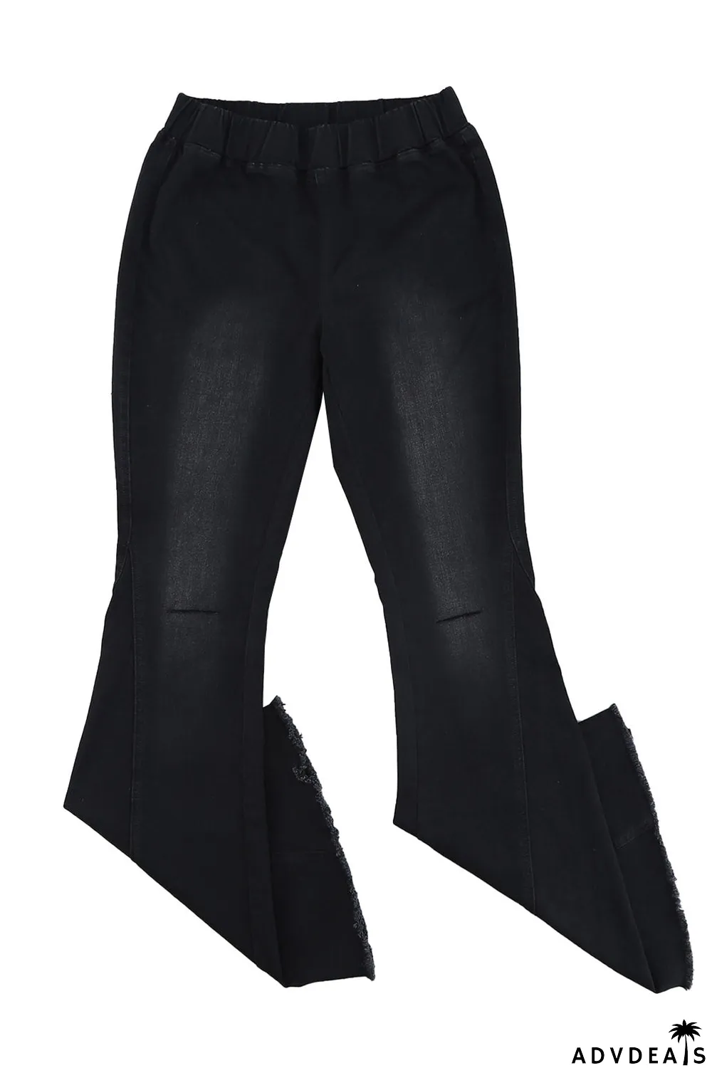 Distressed Bell Bottom Denim Pants