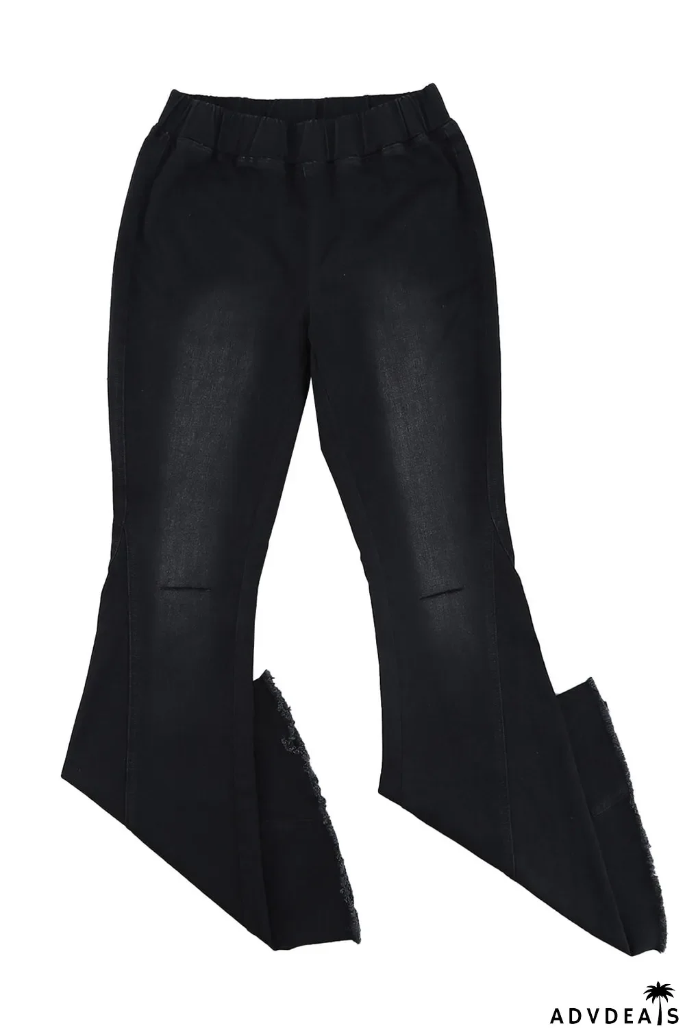 Distressed Bell Bottom Denim Pants