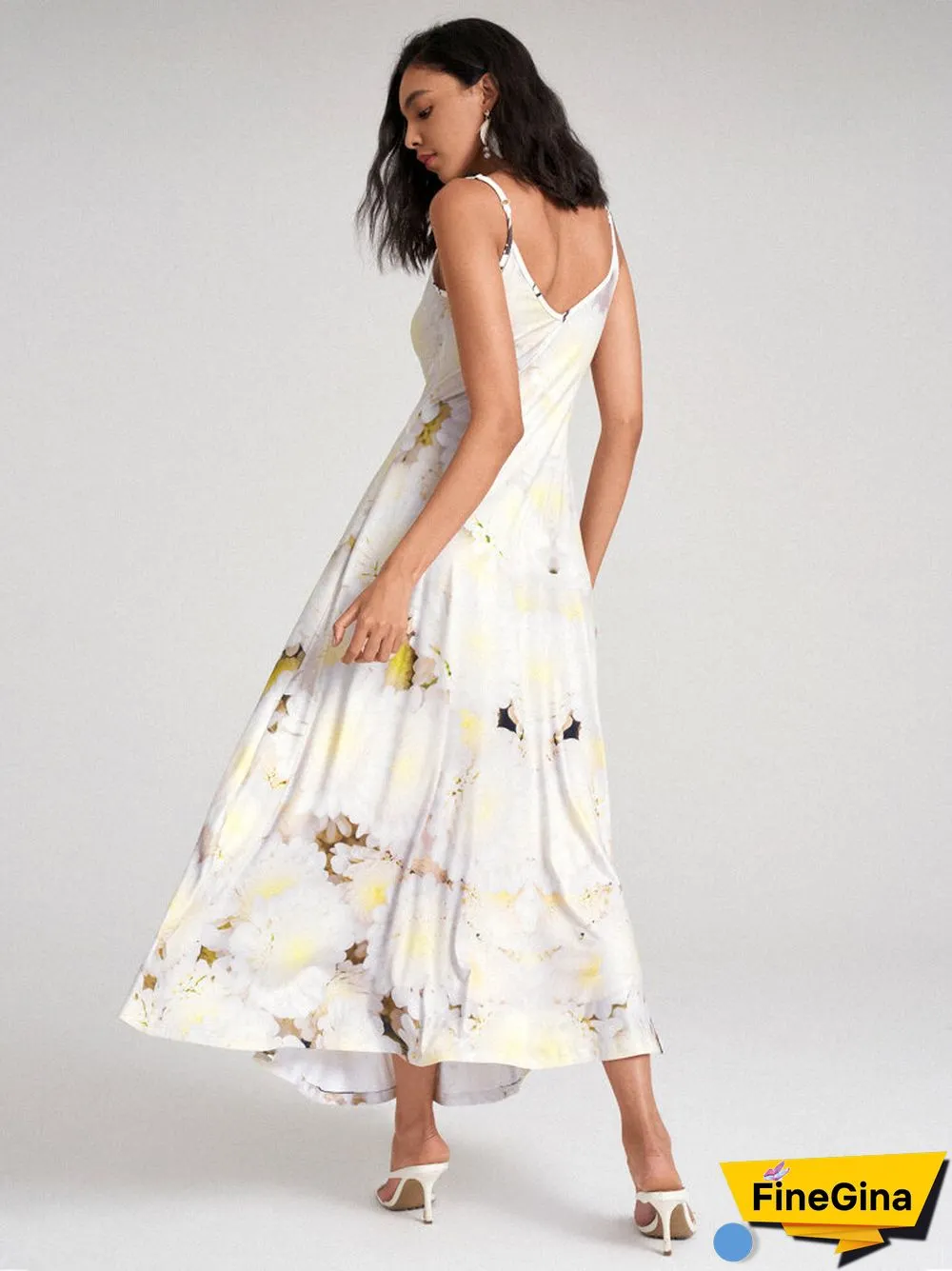 Tie Dye Spaghetti Strap Open Back Swing Maxi Dress