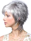 SHORT STRAIGHT SILVER GREY HAIR WIG