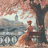 Victorian Girl-14CT Stamped Cross Stitch 50*50cm/19.69*19.69in