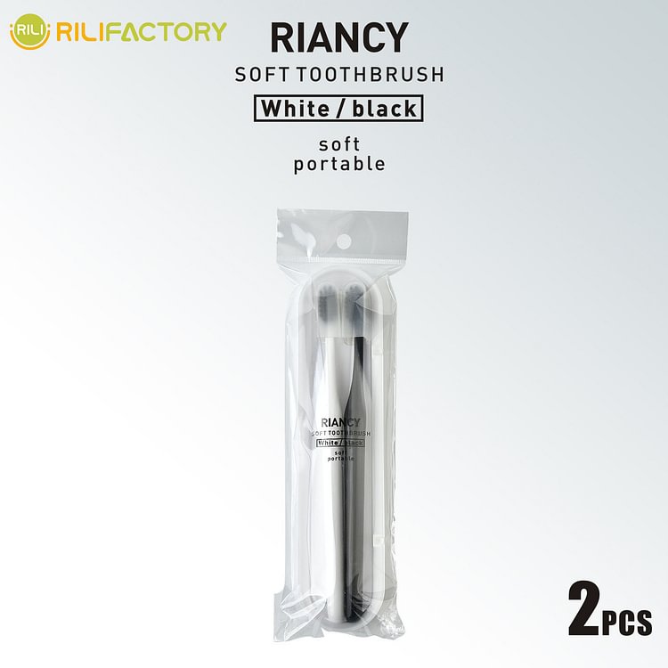 Black and White Soft Hair Bamboo Charcoal Toothbrush Rilifactory