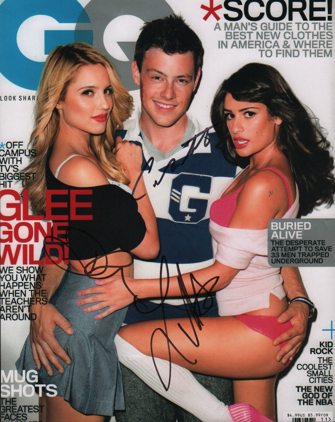 Glee (Cory Monteith, Lea Michele, & Dianna Agron) signed 11x14 Photo Poster painting