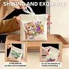 Diamond Painting Cat and Flower PU Storage Bag Coin Purse