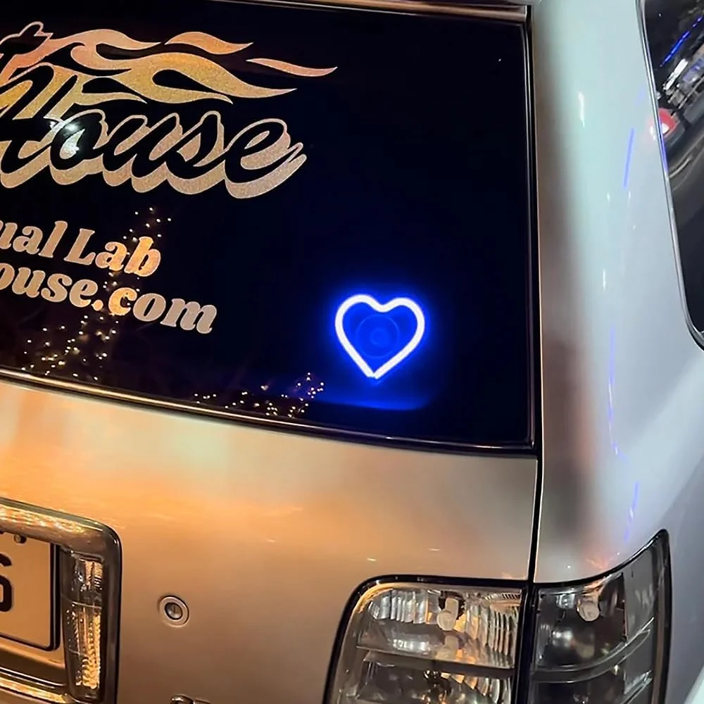 Car LED ambient light, triangular window light (blue heart pattern)