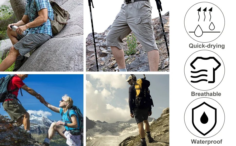 Męskie spodenki taktyczne Ripstop wodoodporne luźne lekkie wodoodporne szorty na co dzień Cargo