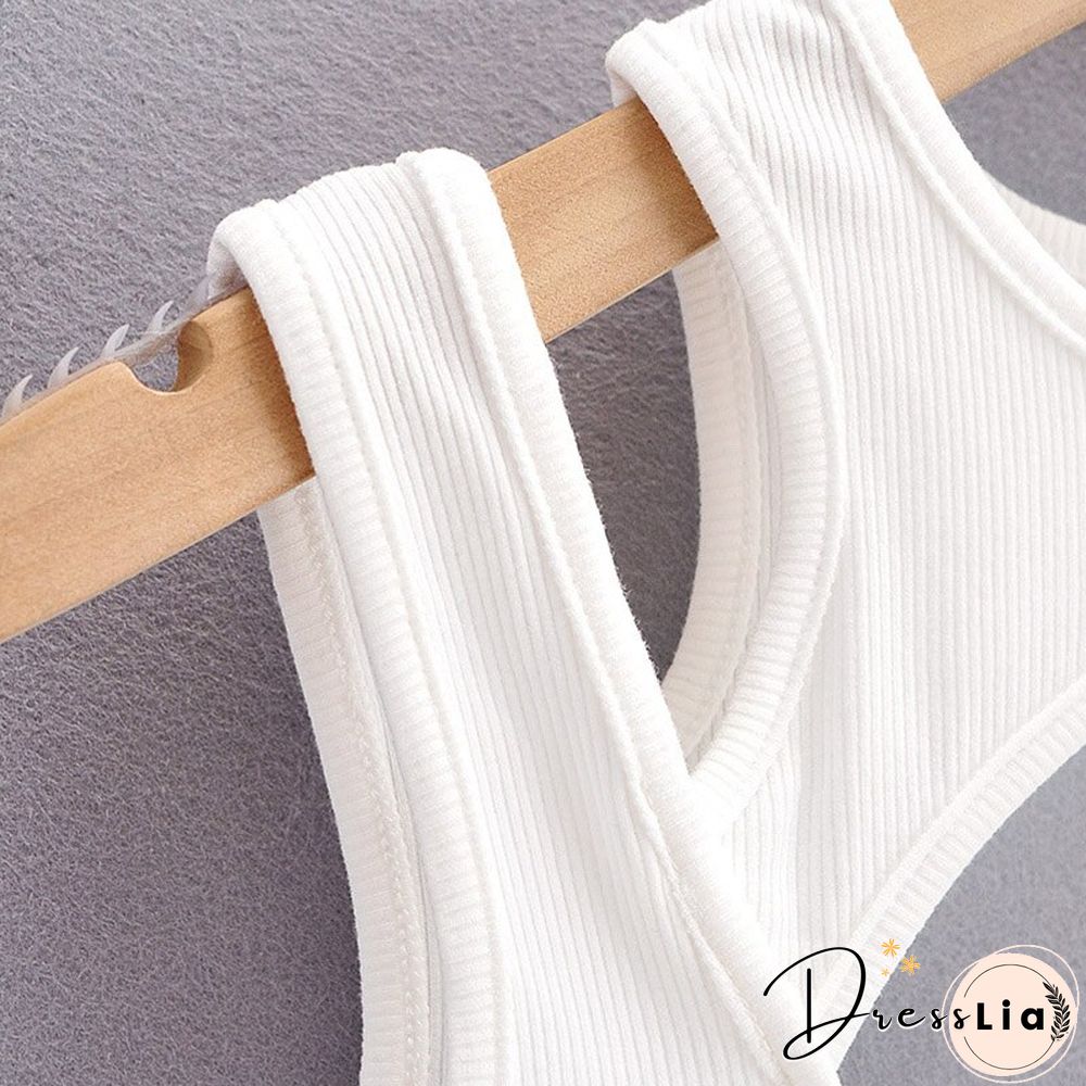 Summer NEW Arrival Women Solid Color Sexy Causal 2 Piece Croped-Tops Tanks For Ladies