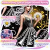 Special Shape Rhinestone Diamond Painting Kit(Black Gold Daisy Beauty)
