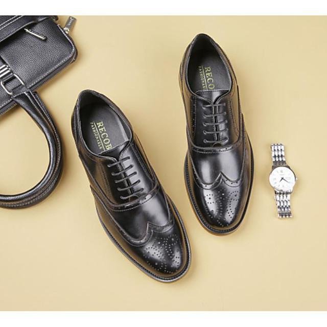 Men's Fall Business Daily Oxfords PU Non-slipping Wear Proof Black / Brown