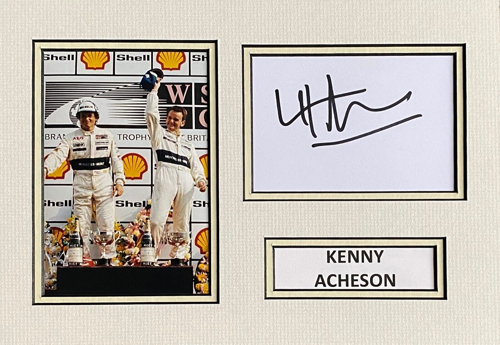 KENNY ACHESON SIGNED A4 Photo Poster painting MOUNT DISPLAY LE MANS AUTOGRAPH 1