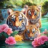 (40*40cm)Tigers - Full Round Drill Diamond Painting