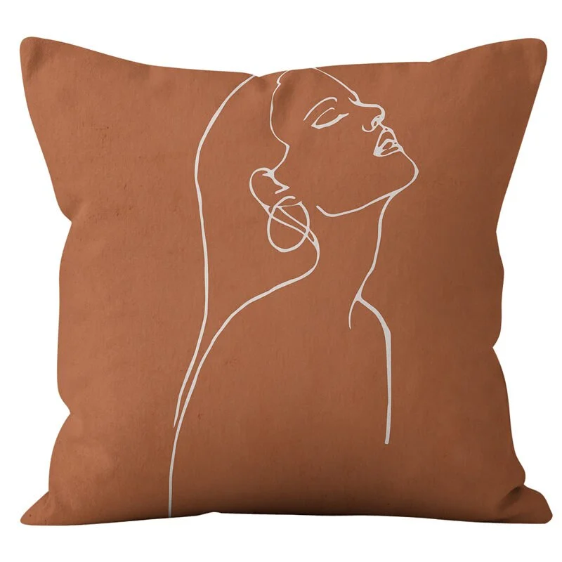 1pc Nordic Abstract Cushion Cover Velvet Throw Pillows Case For Sofa Bed Decorative Pillowcases Minimalist Modern Art Home Decor