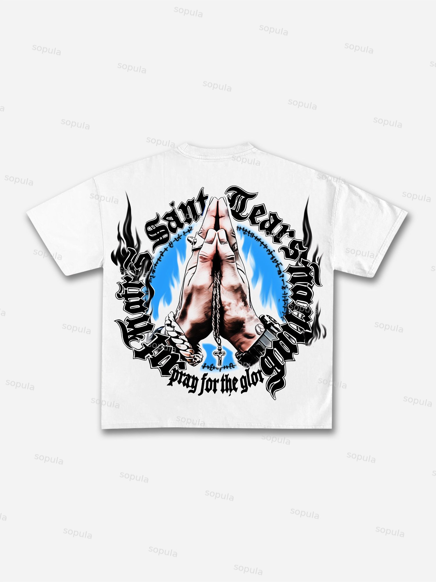 Vintage Pray For The Glory Graphic Print Cotton T-shirt - Sopula｜Premium Graphic Tees & Graphic Clothing