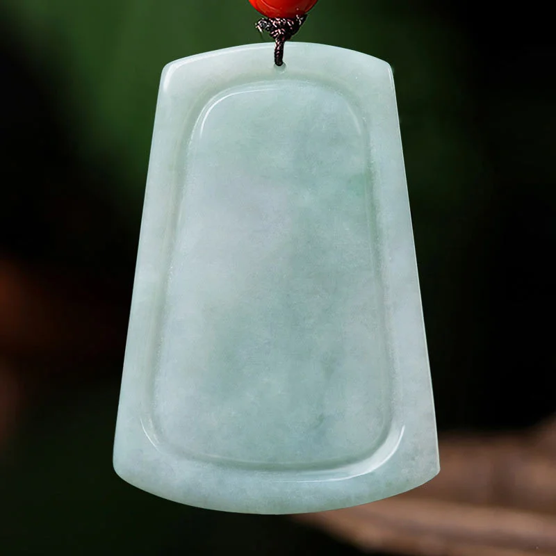Chinese Zodiac Dragon Jade Mountain River Luck Necklace String Pendant