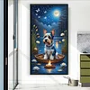 >SALE<Full Embroidery Eco-cotton Thread 11CT Printed Moonlight Dog Cross Stitch40x70cm