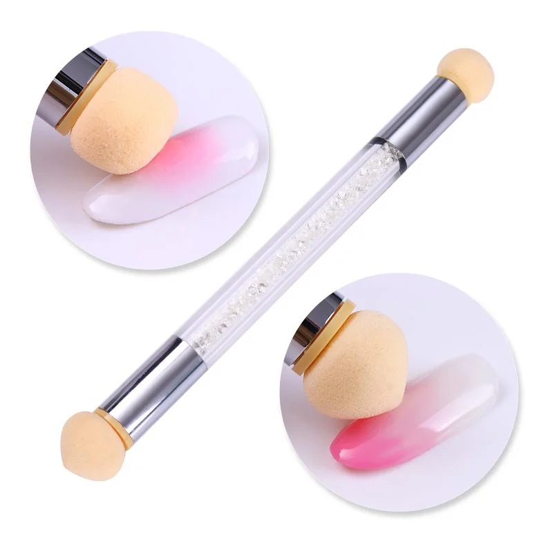 5Pcs Round Replaceable Sponge Heads Shading Pen Dotting Brush Sponge Head Rhinestone Handle Nail Art Brush Nail Painting Tools-Nail Inspo