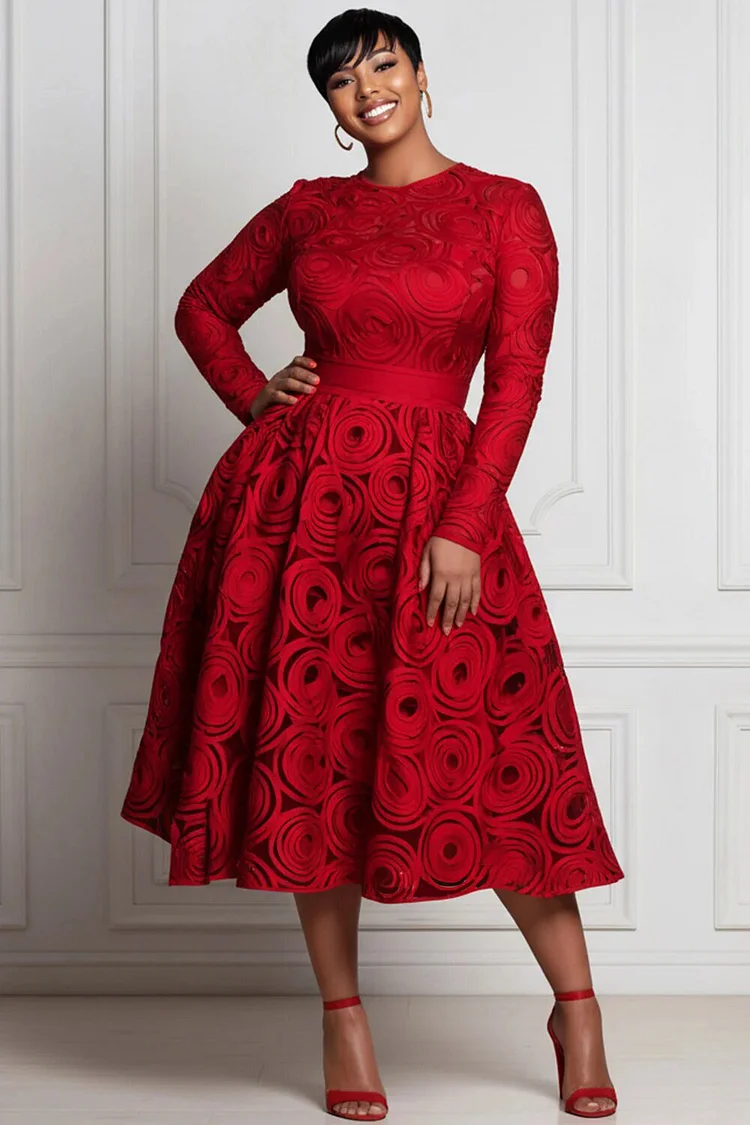 fitted lace wedding dress Amazon.com: WDIRARA Women's Plus Size Sheer Mesh Long Sleeve A Line Flared  Elegant Mini Dress Burgundy 0XL : Clothing, Shoes & Jewelry