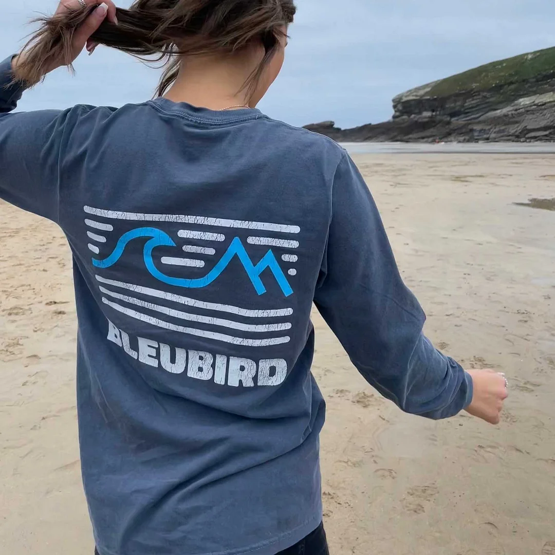 Women's Vintage Surf Print Long Sleeve T-shirt