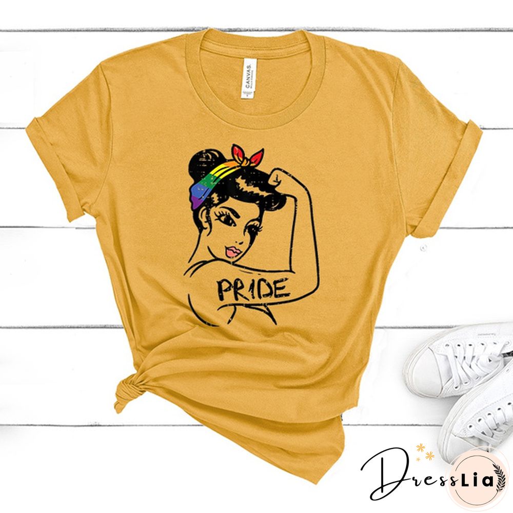 Women'S Fashion Summer Clothes Casual Tops Lgbt Printing Short Sleeved Tops Blouses Ladies T-Shirt Loose Plus Size Shirts