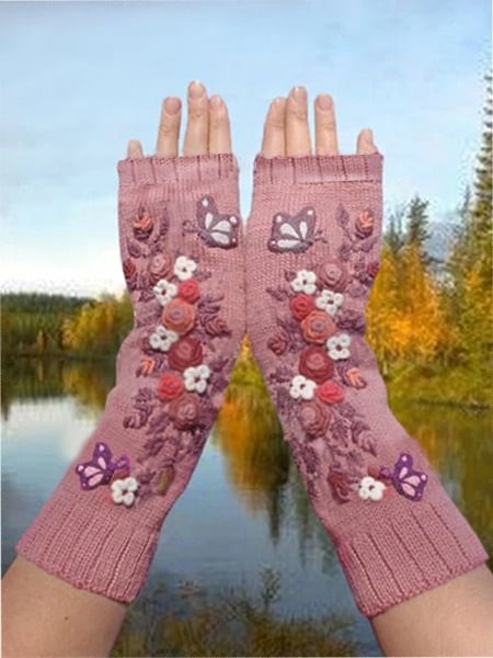 Best Sale Butterfly embroidered gloves