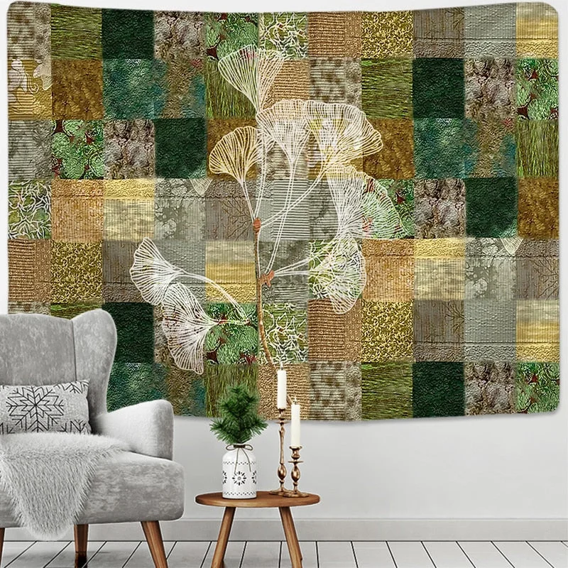 Botanical Wildflower Tapestry Wall Hanging Flower Reference Chart Hippie Bohemian Tapestries Colorful Psychedelic Home Decor