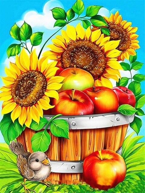 

Sunflowers and Apples – Paint By Numbers - 40*50CM, 501 Original