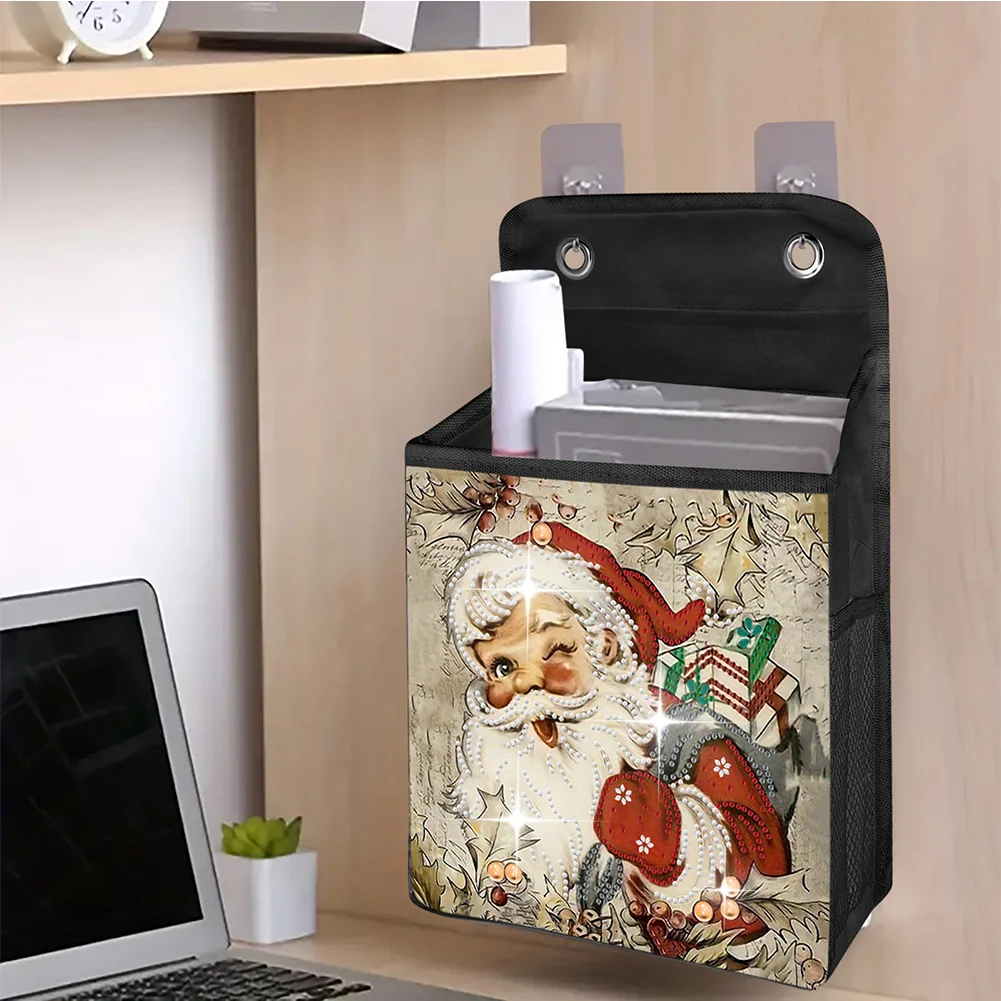 5D DIY Santa Claus Diamond Painting Hanging Storage Bag Diamond Art Organizer Box Home Decor 