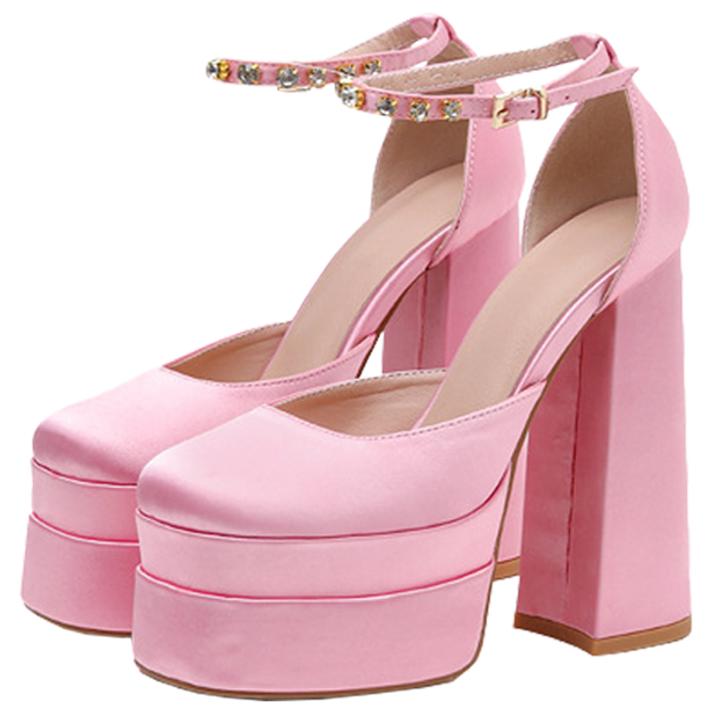 platform heels with thick heel