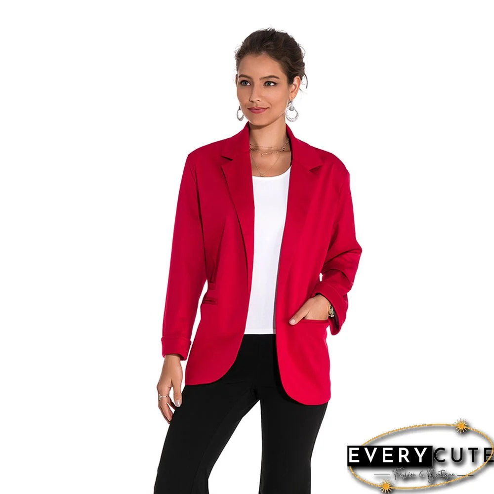 Wine 3/4 Sleeve Fashion Lady Suit