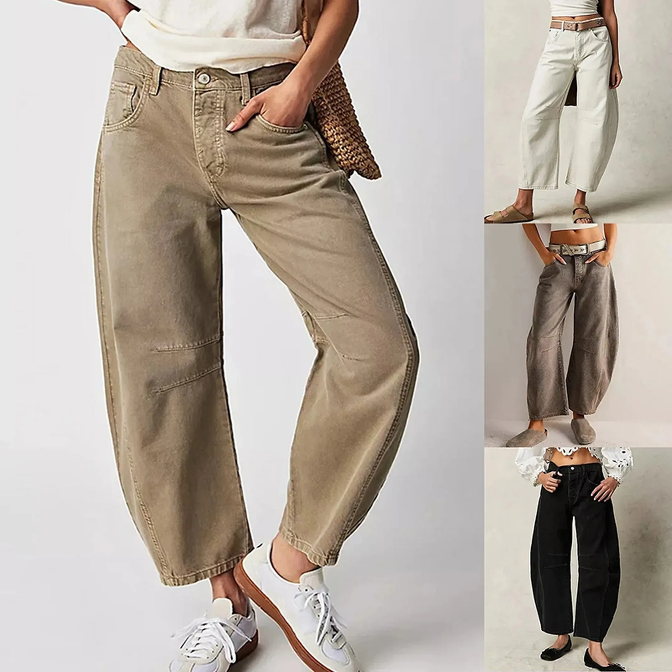 Women's Wide-Leg Stretch Denim Jeans &ndash; Relaxed Everyday Fit