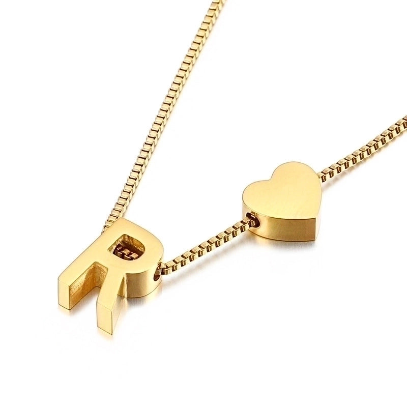 Titanium Steel 18K Gold Plated Korean Style Plating Letter Necklace