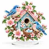(Spring)DIY Pearl Diamond Painting Acrylic Stand, Double-Sided Printed Tabletop Decoration, Special Shaped Diamond Art Craft Kit for Home Decor