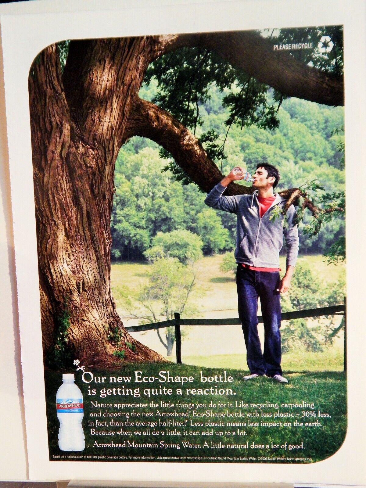 ARROWHEAD MOUNTAIN SPRING WATER/ FRESH AIR FUND 2007 VTG Photo Poster painting AD, RARE EPHEMERA