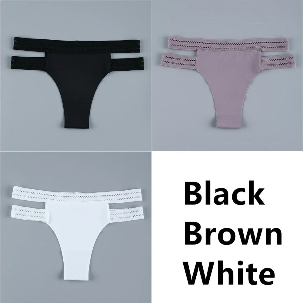 3Pcs Sexy Thongs Panties Women G-String Female Underpants Seamless Comfortable Intimate Underwear Female Low-Rise Thong Lingerie