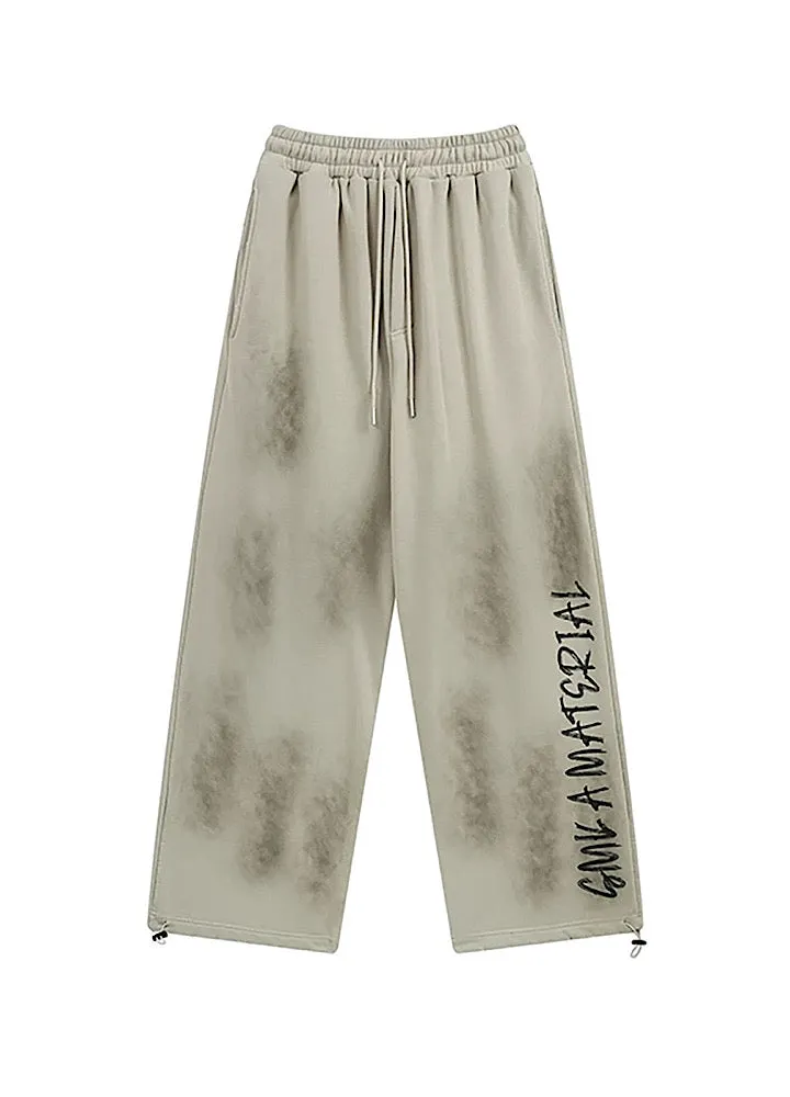 Brownm Hop Graffiti Design Drawstring Sweatpants Unisex