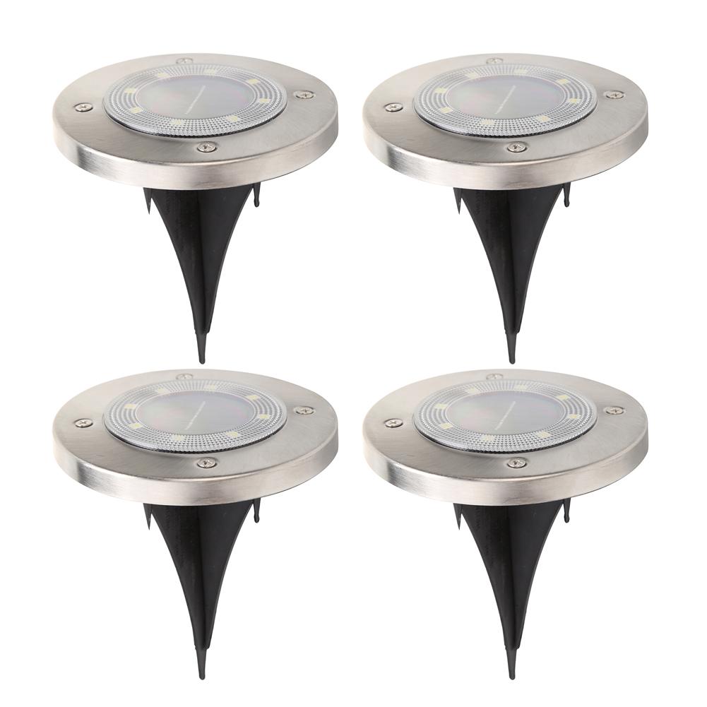 

4pcs 8LED Solar Lawn Buried Lamp Waterproof Yard Ground Light (Cold White), 501 Original