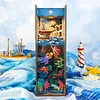 3D Wooden Puzzle Bookend Dollhouse Little Mermaid Book Block with Sensor Light